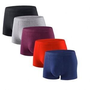 Wholesale ODM <b>Men's</b> Fashion Mid-Rise Boxer Briefs 95% Polyester Fiber 5% Spandex Breathable High Elastic Mid-Waist Multi-Color - Product Image 2