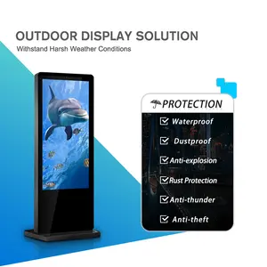 Intelligent Temperature Control 4K Full Hd Display Advertising Player Touch Screen Outdoor Digital Kiosk Totem