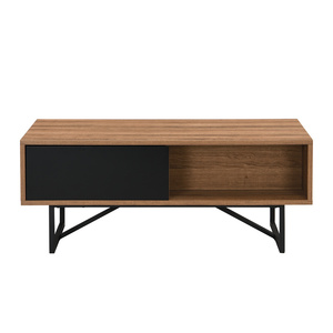 Mesa de Centro Moderna y Casual de Primera Calidad con Superficie Lineal de Madera y Estructura Metálica, Ligera y Fácil de Montar, Mueble para el Hogar - Product Image 2