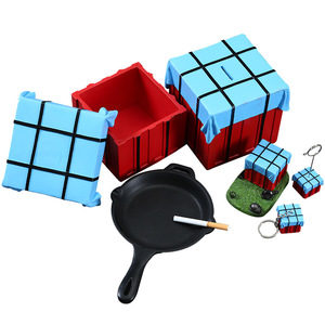 Top Rhyme Ashtray Collectible Figurine Resin Ornament Square Geometric Shape Keychain <b>Gift</b> for Men Birthday Souvenirs - Product Image 5