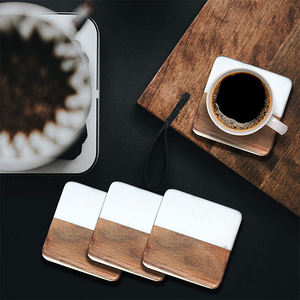 New Products Tableware Drink <strong>Placemat</strong> for Wine with Bamboo 10*10cm <strong>Marble</strong> coaster - Product Image 5