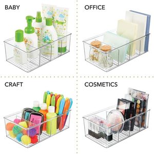Transparent Storage Box With Compartments Rectangular Food Container For Snacks Tea Coffee Beverage Desktop Office Use - Product Image 4