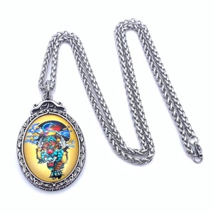 yunnique Chinese Style <b>Titanium</b> Steel Pixiu Thangka Pendant Unisex Fashion Necklace Mythical Beast Design Bezel Setting 216082 - Product Image 5