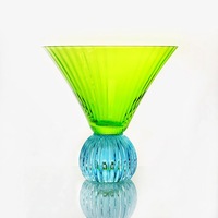 Verres à vin et coupes à dessert en cristal coloré modernes, capacité 300 ml, lavables au lave-vaisselle (30 cycles), sans pied, pour mariages et fêtes
