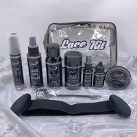 Nouvel Arrivage Kit d'Installation de Perruques Lace avec Logo Personnalisé, comprenant Colle pour Perruques, Bâton de Cire, Spray Fixateur de Bords, Stylo Teinture Cheveux et Sac de Voyage