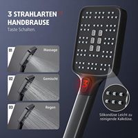 Ensemble de douche thermostatique carré en acier inoxydable personnalisé pour l'Europe, double fonction, mitigeur de douche pour salle de bain