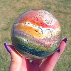 Esfera Decorativa de Jaspe Oceánico de 7-7.5cm, Artículo Espiritual Natural, Cristal Curativo Hecho a Mano para Decoración del Hogar - Product Image 6