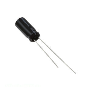 Condensador de Canal de Fabricante 10 uF CAP ALUM 10UF 20% 63V RADIAL TH de Montaje a Través de Orificio 63PK10MEFC5X11 - Product Image 1
