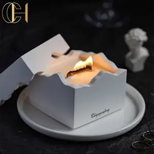C & H 핫 세일 도매 개인 라벨 사각 시멘트 캔들 용기 고급 가정 장식 벨라스 향초