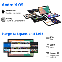 Tablet PC Android 14 Quad Core 10.1 inci Laris Manis dengan RAM 2GB+4GB/32GB, Baterai 6000mAh, USB Type-C