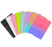 Sacs refermables en aluminium mat dégradé avec fermeture éclair, pochettes plates à fermeture éclair pour cosmétiques, bijoux et petits articles d'emballage