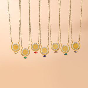 Nouveau Collier Pendentif en Acier Inoxydable avec Calligraphie Arabe Islamique Musulmane en Zircon, Bijoux de Mode, Vente en Gros, Cadeau 2026 - Product Image 1