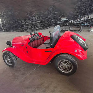 Voiture électrique mini rouge populaire, style rétro, alimentée par batterie, idéale pour les petits circuits touristiques - Product Image 1