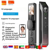 Serrure intelligente Tuya avec reconnaissance faciale 3D, empreinte digitale, déverrouillage par application WiFi pour maison intelligente, portes en bois/aluminium, stockage cloud