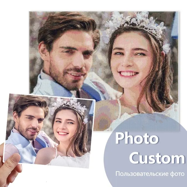 Foto fai da te pittura diamante personalizzata piazza/diamante rotondo ricamo regalo personale crea la tua immagine strass diamante mosaico