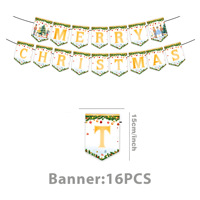 Bannière Joyeux Noël, Guirlande de papier de Noël assortie, Drapeau Père Noël Bonhomme de neige Élan, Décoration murale pour fête, maison, cheminée