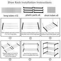 Étagère à chaussures sur pied en métal à 3 niveaux Organisation de rangement de chaussures d'entrée peu encombrante Petit étagère à chaussures empilable pour le salon