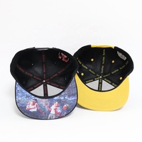 Casquette Snapback Sportive Bicolore Personnalisée avec Logo Brodé 3D et Impression Numérique, Classique Noire pour Hommes, Style Hip Hop, 6 Panneaux