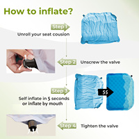 Coussins de siège de voyage auto-gonflables légers pongé Portable randonnée Camping coussin de siège d'air coussin d'oreiller en PVC pour la randonnée