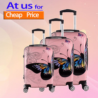 Ensemble de valises de voyage classiques à coque rigide en ABS+PC, personnalisables avec impression OEM, impression par transfert thermique