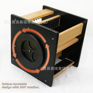 Organizador de CD de madera maciza, estante giratorio de madera para almacenamiento de DVD, con acceso de 4 lados para CD y discos - Product Image 5