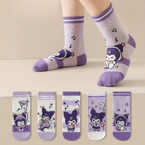 Kuromi Women's Mid-Calf <b>Socks</b> Cotton Breathable Crew <b>Socks</b> For Youth Summer Wear - Product Image 1