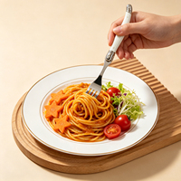 Moderne Franse stijl Laguiole vorkenset van 6-delig roestvrij staal, spiegelglanzend, elegante dessert- en fruitvorken, cadeauverpakking, weggeefartikelen