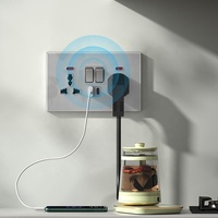 Prises électriques murales en verre trempé gris britannique 13A, prises de chargeur rapide Usb Type C 20W avec voyant LED Malte