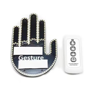 Lumières intérieures de voiture à gestes de doigts LED avec télécommande, tension 12V, accessoire de voiture, lumières indicatrices de voiture, signes de main pour voiture - Product Image 3