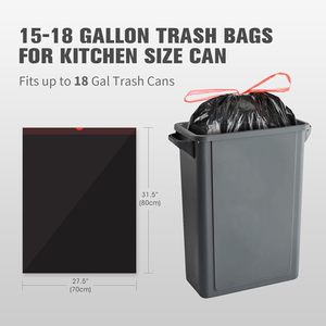 Túi rác nhựa tùy chỉnh bán buôn YC, túi rác sinh học phân hủy được, màu đen, dùng trong gia đình, loại lớn, di động, siêu bền, màu đen - Product Image 4