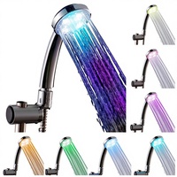 Pommeau de Douche LED du Fabricant à Jet Changeant de Couleur, Sans Batterie, Auto-alimenté, Portable, Économe en Eau, Design Moderne