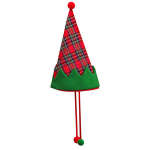 Gorro Navideño Luling Yaoyao, Talla Única, Rojo y Verde, con Pompón, Diseño a Cuadros, para Disfraces, Fiestas y Regalos - Product Image 4
