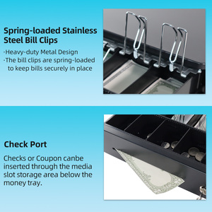 Cajón de moneda compacto Xincode, cajón de efectivo, caja registradora, insertar dinero, 4 <span class=keywords><strong>billetes</strong></span>, 5 <span class=keywords><strong>monedas</strong></span>, bandeja, máquina de cajero, cajón de <span class=keywords><strong>billetes</strong></span>, - Product Image 4