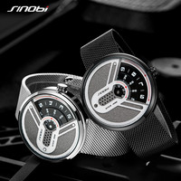Montre à quartz pour homme Sinobi en acier inoxydable, bracelet de 20 mm, cadran de 44 mm, mouvement SEIKO, résistante à l'eau, mode luxe