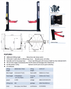 Taller Garaje Precio barato 4t/ <span class=keywords><strong>5T</strong></span> 2 Post Car Lift/ Low Ceiling Hydraulic Automotive Vehicle Car <span class=keywords><strong>Lifter</strong></span> Two Post Lift para la venta - Product Image 5