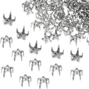 PATIKIL Mm Tachuelas Metálicas, Cuentas de Garra de Estrella, Remaches de Púas para Artesanía en Cuero, Ropa, Cinturones, Bolsos, Zapatos, Plateado - Product Image 1