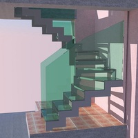 Escalier en acier sur mesure, design en zigzag, escalier à poutres, escalier en bois utilisé pour les villas