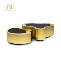 Ensemble de tables basses rondes contemporaines pour le salon table basse de luxe tables basses en acier inoxydable dorées pour la maison
