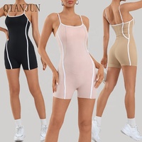 Combinaison de sport une pièce pour femme à séchage rapide, avec short froncé aux fesses, très élastique et bretelles réglables, pour le yoga et le fitness