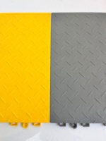 Dalles de sol de garage antidérapantes en PP à motif diamant, emboîtables, solides, à carreaux, 400x400mm