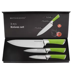 KITCHENCARE Cuchillo de cocina personalizado Venta al por mayor Pelado Cuchillo de chef Cuchillo 3PCs Juego de cuchillos
