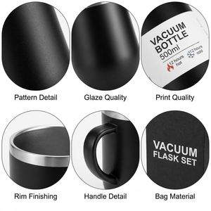 Ensemble cadeau de thermos isotherme en acier inoxydable de 500 ml avec logo personnalisé, 2 tasses, pour cadeaux promotionnels d'entreprise - Product Image 2