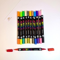 48 pièces - 96 couleurs, marqueur de peinture acrylique permanent à double couleur, pointe de pinceau souple, haute couverture, résistant à la décoloration, best-seller, pour le gribouillage