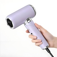 Sèche-cheveux pliable 1300W, sèche-cheveux ionique professionnel avec température constante intelligente, sèche-cheveux portable pour femmes