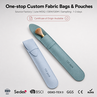 Pochette en microfibre pour pinceaux de maquillage, rabat fin, portable, souple, protection, rangement, logo personnalisé