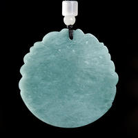 Pendentif en jadéite naturelle bleu aqua, bijoux de mode pour hommes et femmes, vente en gros de jade LP28