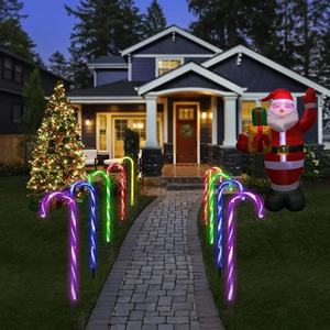 Luces Decorativas de Navidad en Forma de Bastón de Caramelo para Exteriores, Iluminación Navideña para Caminos - Product Image 5