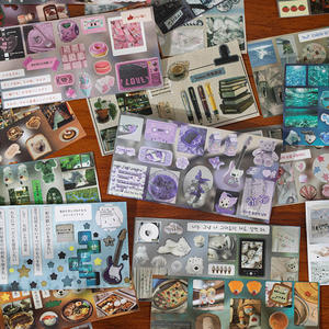 Autocollants en film découpé, 30 feuilles par paquet, série Old Dream Time Box Style ancien, manuel de décoration, collage - Product Image 3