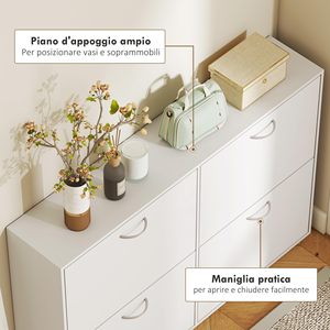SENYU Meuble à chaussures autoportant moderne avec 4 tiroirs, rangement gain de place pour entrée, mobilier de maison, design minimaliste, blanc - Product Image 3