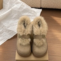 Nouvelles bottes de neige pour femmes en fourrure épaisse pour l'hiver 2026, fermeture à scratch